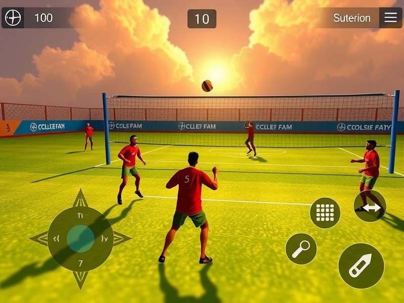 Elite Volley Force gameplay screenshot showing volleyball action